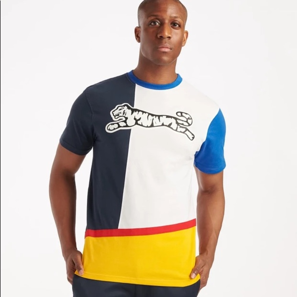 Men’s Le Tigre Colour Block T Shirt Sz XL NWT